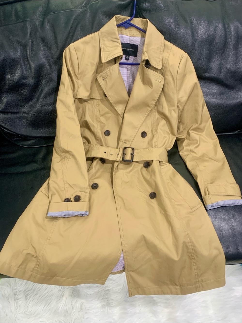 Banana Republic Khaki Trench Coat with Belt